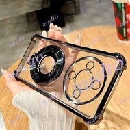 Honor X9d 5G 2025 Four Corner Plating Transparent Phone Case With Bracket For HONOR X9d X9D HonorX9d