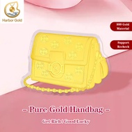 【Harbor Gold】Pure Gold Handbag Gold Bar 999 Gold Pieces（0.3g）Emas Ornament—24K Gold Holiday Gifts