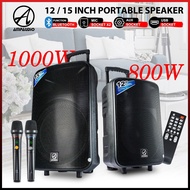 Power Amplifier AmpAudio Portable Speaker 12/ 15 Inch 1000W Portable Speaker  TWS Bluetooth