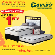 Springbed Guhdo 2in1 Ruby Dream Latex Full set Medallion Spring bed sorong anak