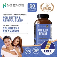 Melatonin Deep Sleeping Pills (60s) w/ Melatonin and Ashwagandha Healthy Sleep Cycle Supports Calmness