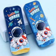 Elementary School Children Stationery Box Space Astronaut Cartoon Large-Capacity Double-Layer Stylus