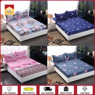 Premium Cotton SINGLE/QUEEN/KING Size Fitted Bedsheet / Cadar Getah Keliling Pillow Case Bolster Cas