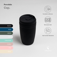 SWANZ Yono Cup 480ml - Ceramic Coffee Tea Cup and Travel Cup, BPA Free Water Bottle, Microwave Safe