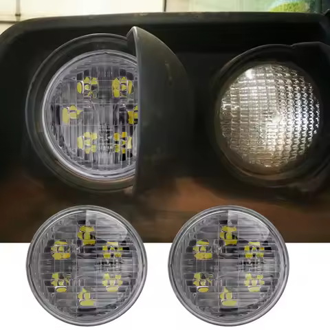 For John Deere Tractor LED Sealed Beam Par36 Round HeadLight 1950Lm 6000K 12V 24V Landscape & Taxi L