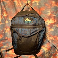 Preowned vintage gregory zippers backpack daypack 黑色民族花拉鏈背囊 書包 背包