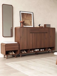 Solid Wood Shoe Cabinet For Home Use, New Chinese Style Entrance, Large Capacity Foyer Cabinet, Inte