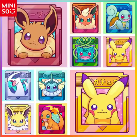 MINISO Painting By Numbers Paint Kit On Canvas Pokemon Cute Cartoon Kawaii DIY Drawing By Numbers Ho