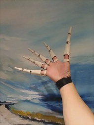 Halloween Articulated Fingers Scarry Fake Finger Skeleton Hands Realistic Horror Ghost Claw Props Co