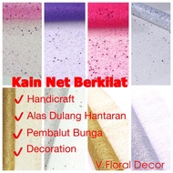 Alas Dulang Hantaran 45cmx1yards/Kain Net/Kain Net Berkilat/Shiny Glitter Net/lapik hantaran/hiasan 