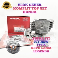 BLOK SEHER KIT PISTON RING KOMPLIT ORI HONDA AHM KFM SUPRA FIT NEW REVO LAMA LEGENDA CYLINDER FIT X