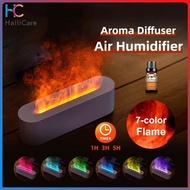 HHailicare Colorful Simulation Flame Aroma Diffuser Air Humidifier Ultrasonic Cool Mist Maker Fogger Led Atmosphere Lamp Essential Oil  Aromatherapy  Office Bedroom Study