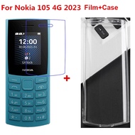 For  Nokia 105 4G 2023 Nokia 105 2G 2023 Casing glass film Silicone TPU Cover Phone Funda Coque On f