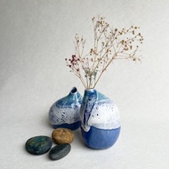 浪花琉璃。手工陶瓷花瓶 花器 陶藝 花道道具 陶器 新年禮物