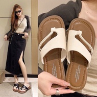 (Lấy tăng lên 1 size) Dép kẹp nữ da mềm xỏ ngón đế bằng xinh xắn