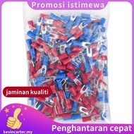 200pcs 16-14 AWG Red Blue Wire Connector Insulated Fork Terminal #4