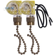 Ceiling Fan Light Switch  Ear ZE-109 Two-Wire Light Switch with Pull Cords for Ceiling Light Fans Lamps 2Pcs Bronze
