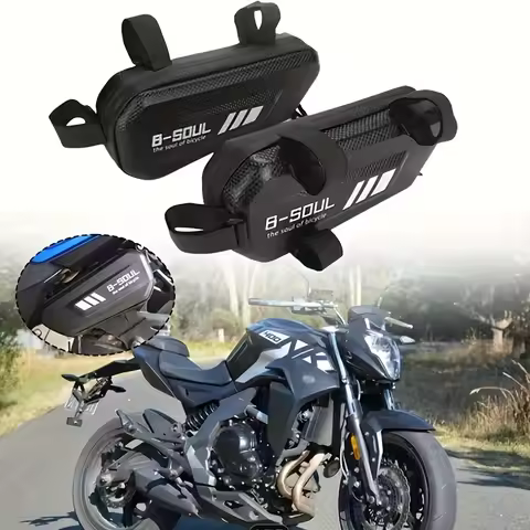 B-SOUL Motorcycle Tool Bag Durable EVA Hard Shell Triangle Side Storage Off-Road Front Frame Box Mot