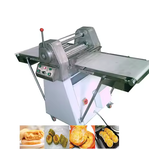 Electric Industrial Automatic Frozen Pastry Machine Pie Bread Sheet Dough Sheeter Spring Roll Pastry