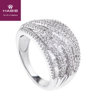 HABIB Baguette and Round Diamond Ring in 925 Silver 25817