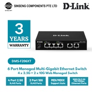 D-Link DMS-F206XT 6 Port Web Managed Multi Gigabit Ethernet Switch with 4×2.5G and 2×10G RJ45 Port