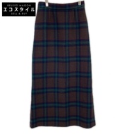 Curensology 棕綠色 CSG 羊毛格紋長裙，38 碼 [二手]