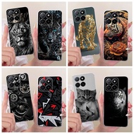 For Honor X5b Case GFY-LX2 Cover Cool Lion Tiger Dragon Soft Clear Silicone TPU Protective Shell For