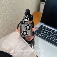 Fashion Flower Charger Protective Case for 18W/20W USB-C Power Adapter Cable Compatible with iPhone