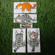 Cat Cutting Stickers, Manjat Cat Stickers, Car Motorcycle Stickers