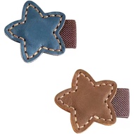 2 PCS Star Genuine Leather Magnetic Bookmarks, Double-Sided, Portable, Blue+Kakki 5XYW