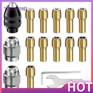 【Yinahiut001】16Pcs Drill Chuck Collet Set, 1/32 to 1/8inch Drill Chuck Collet Set with 11Pcs Brass C