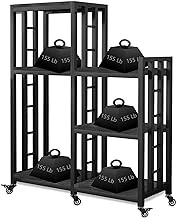 YUELAN Bakers Rack with Wheels, Microwave Stand, Coffee Bar Table, Kitchen Storage Rack Shelves for Spices, Pots and Pans Mini Fridge in Kitchen, Patio, Dinning Room Storage Shelf