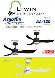 Aeroair 42 - 52 Ceiling Fan with 20W RGB LED Light Kit (AA-120) DC MOTOR