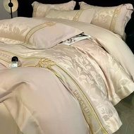 European Luxury Jacquard TC1600 100% Cotton 4IN1 Bedsheet Set Quilt Cover Bedsheet Pillow Case Weddi
