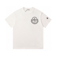 Mo * ier Letter Pure Cotton Short-Sleeved Casual Loose All-Match Top Round Neck Couple Men Women Pri