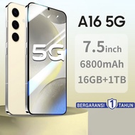 【COD】ของแท้100% 2025 ใหม่ A16 5G 7.5 นิ้ว โทรศัพท์มือถือ รองรับ2ซิม Smartphone 4G/5G แรม16GB รอม1TB