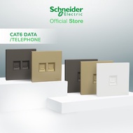 Schneider Electric AvatarOn C: 1 Gang or 2 Gang TELEPHONE or DATA CAT6 socket [Minimum Purchase Quan