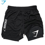 GYMSHARK Hot-selling Men's Double Shorts Fitness Outdoor Training Shorts 2 in 1