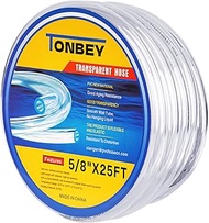5/8"I.D x 13/16"O.D, 25 Feet Clear Vinyl Tubing PVC Tubing, Flexible Plastic Tube, High Temp Pure Si