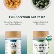 Gut Health Bundle - Snap Supplements - Gut Health + Spirulina & Chlorella -  Supplement Bundle Prebi
