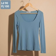 ATASAN KAOS RAJUT KEPANG KETUPAT RIB LIDI IMPORT THRIFT PL [ Violetta Thrift ]