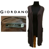 GIORDANO LADIES PLAIN BROWN CARDIGAN BROWN OUTER ALL SIZES
