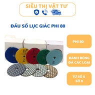 Hexagonal number 80 - Dry number 80 for polishing bricks and stones from number 0 to number 6