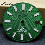 28.5mm Black Blue Green Watch Dial Green Luminous Fit NH35/NH35A/4R/7S Movement Divers Mechanical Wa