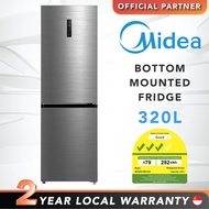 Midea 320L Bottom Mounted Fridge - Bru steel (MDRB470MGD28)