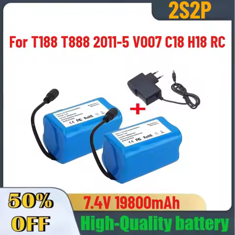 2S2P 7.4V 19800mAh Lithium Battery For T188 T888 2011-5 V007 C18 H18 RC Remote Control Search Bait B