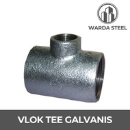 Vlok Tee Galvanized 2 1/2" x 1/2" Thread - Reducer Te T Besi 2 1/2 x 1/2 Inch