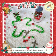 8mm Ball Bead Christmas Rosary (Free Casing Special for Christmas Events)