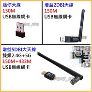 電腦 USB無線網卡 網路卡 USB 2.0 迷你 電腦用 MINI 150M 天線 2DBI 5DBI 600M WIFI接收器 2.4G + 5G 雙頻 802.11n 802.11AC