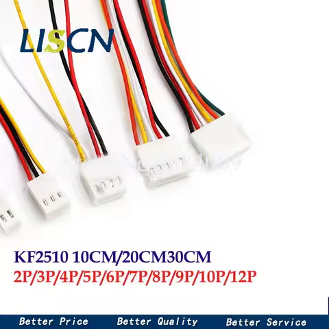 10PCS 10CM/20CM/30CM KF2510 2/3/4/5/6/7/8/9/10 PIN connector plug with cable wire 2.54MM PITCH 2P/3P
